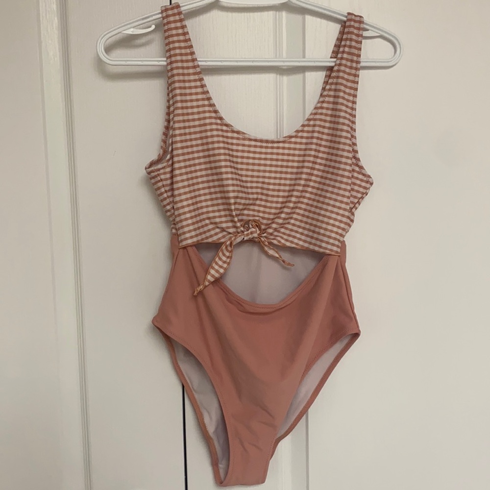 Pink & White Bathing Suit